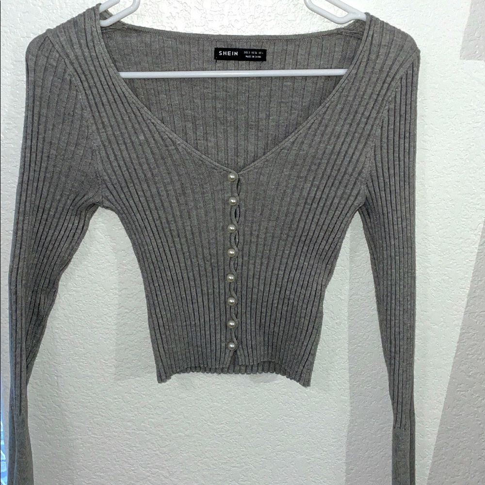Long sleeve button up sweater
